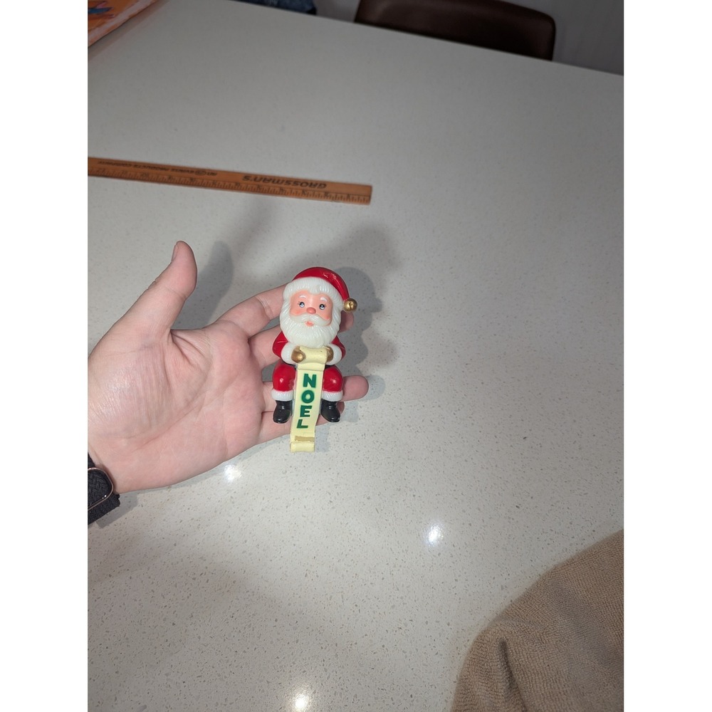 Vintage Santa Claus Shelf Mantel Sitter Stocking Holder Christmas Decor Retro